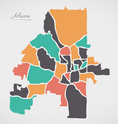 Atlanta Georgia Map With Neighborhoods And Modern