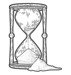 Broken Hourglass Engraving