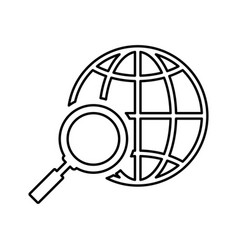 Globe Search Icon Line Outline Design