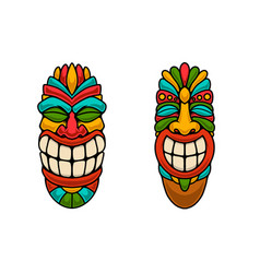 Set Of Of Tiki Idol Design Element For Poster