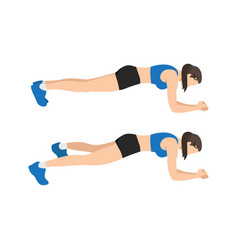 Woman Doing Plank Jacks Extended Leg Exercise