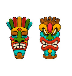 Set Of Of Tiki Idol Design Element For Poster