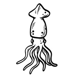 Squid Cuttlefish Doodle Art Drawing Icon