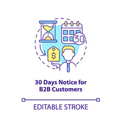 Thirty Days Notice Concept Icon