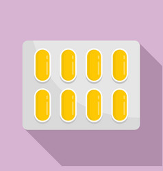 Dietary Pills Pack Icon Flat Style