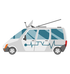 Tv Broadcasting Vehicle With Satellite Dish