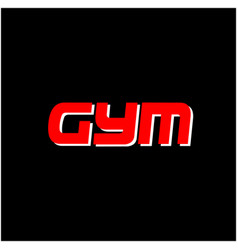 Gym Icon In Red Color Typography