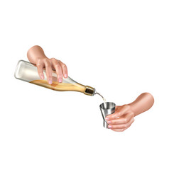 Bartender Pouring Hands Composition