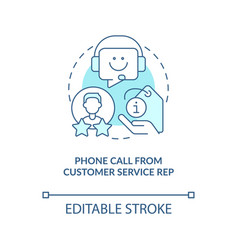 Customer Service Rep Phone Call Blue Concept Icon