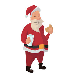 Santa Eating Cookie Cartoon