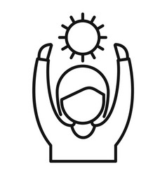 Sunshine Person After Meditation Icon Outline