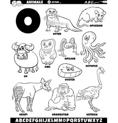 Cartoon Animal Characters For Letter O Set