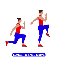 Man Doing Lunge To Knee Drive Cardio Exercise