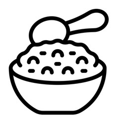 Preschool Food Bowl Icon Outline Learn