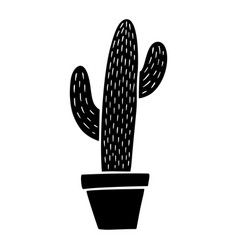 Boho Cactus Silhouette Hand Drawn Cactus