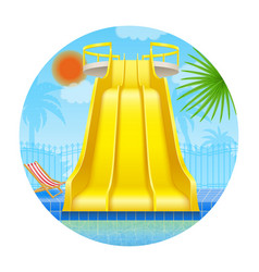 Plastic Water Slide In The Aqua Park