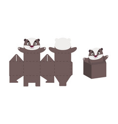 Cute Party Favor Box Badger Design For Sweets