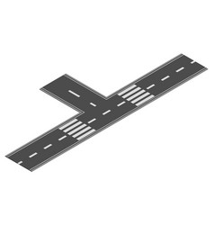 Isometric Road Element For Highway City Street Map