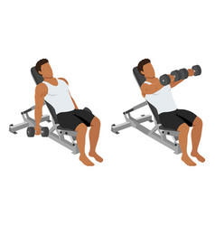 Man Doing Front Incline Dumbbell Raise Exercise