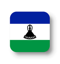 Rounded Square Flag Of Lesotho