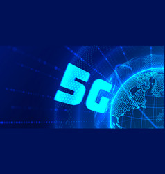 5g Concept Global Planet Earth Point Black