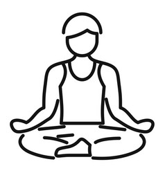 Person Lotus Pose Icon Outline Relax