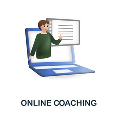 Online Coaching Icon 3d From E-learning