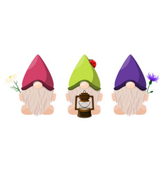 Set Of Cute Garden Gnomes