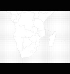 Southern Africa Simple Outline Blank Map