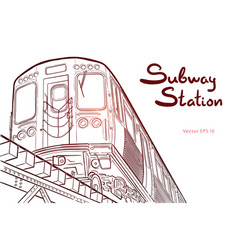 Subway Train Hand Drawn Sketch