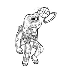 Astronaut T Rex Which Play Basketball