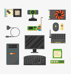 Computer Parts Set Royalty Free Vector Image - VectorStock