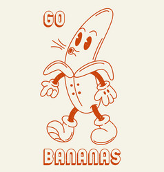 Go Bananas 70s Retro Groovy Print