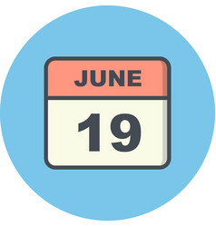 June 19th Date On A Single Day Calendar