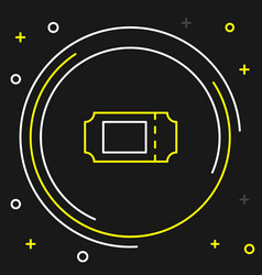 Line Cinema Ticket Icon Isolated On Black