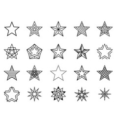 Line star shapes set christmas rising stars Vector Image