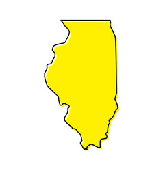 Simple Outline Map Of Illinois Is A State