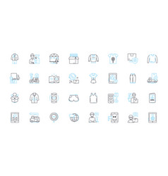 Supply Chain Linear Icons Set Logistics Sourcing