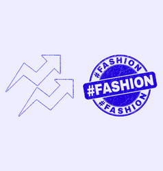 Blue Distress Hashtag Fashion Stamp And Trend