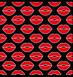 Colorful Female Lips Seamless Pattern Red