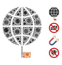 South Pole Collage Covid19 Virus Icons