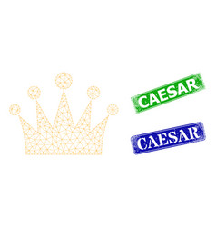 Textured Caesar Imprints And Triangular Mesh Crown