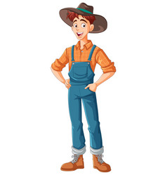 Young Male Farmer Cartoon Character