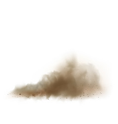 Dust Cloud On Road From Vehicle Or Bike