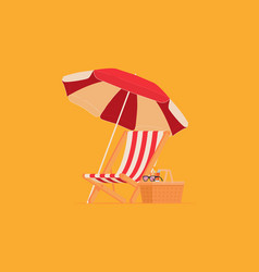 Beach Chair Lounger With Umbrella Summer Vacation