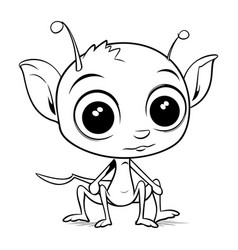 Cute Little Alien For Coloring Book Cartoon