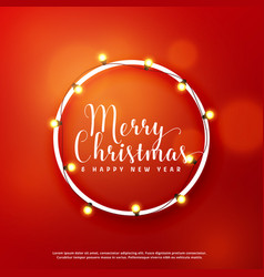 Merry Christmas Card Design With Light Frame