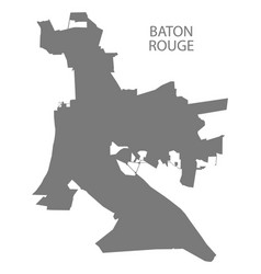 Baton Rouge Louisiana City Map Grey Silhouette