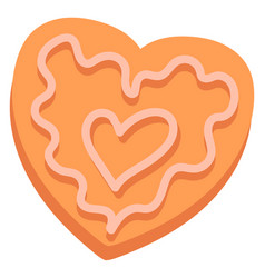 Heart Shaped Cookie Cartoon Icon Home Bakery