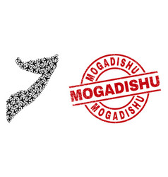 Mogadishu Rubber Badge And Somalia Map Aircraft